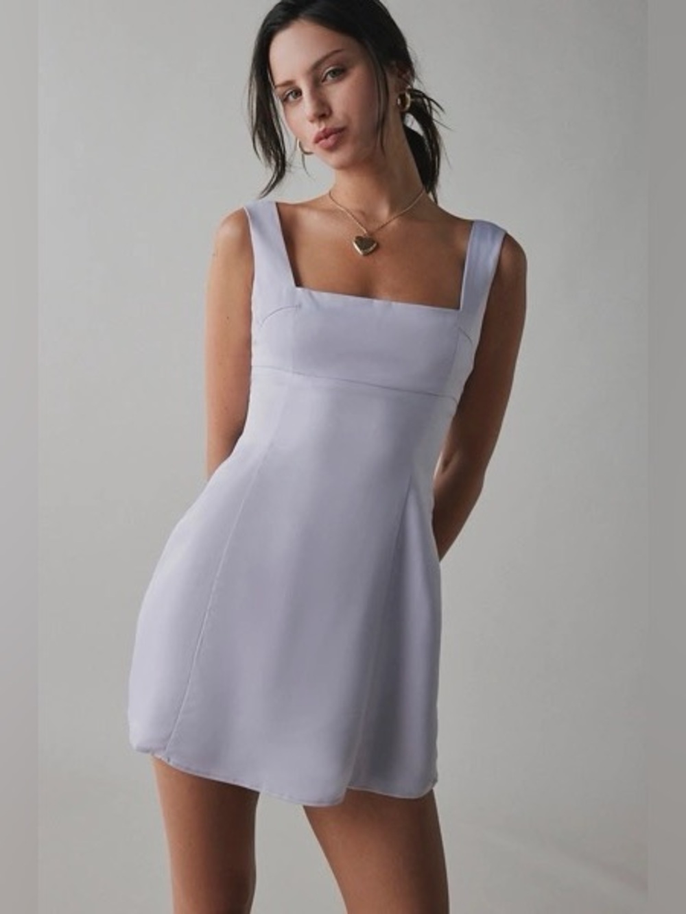 Urban Outfitters Bri Double Bow Sleek Satin Mini Dress
